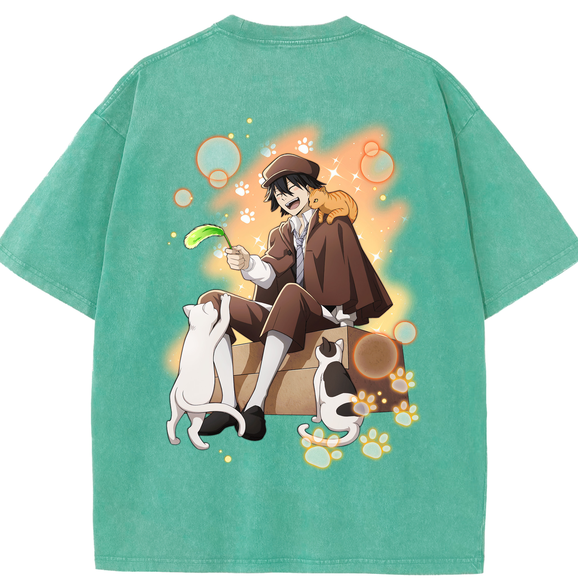 （画像用） 文豪ストレイドッグス Bungo Stray Dogs 綿100% ヴィンテージ風 半袖Tシャツ（背面プリント）